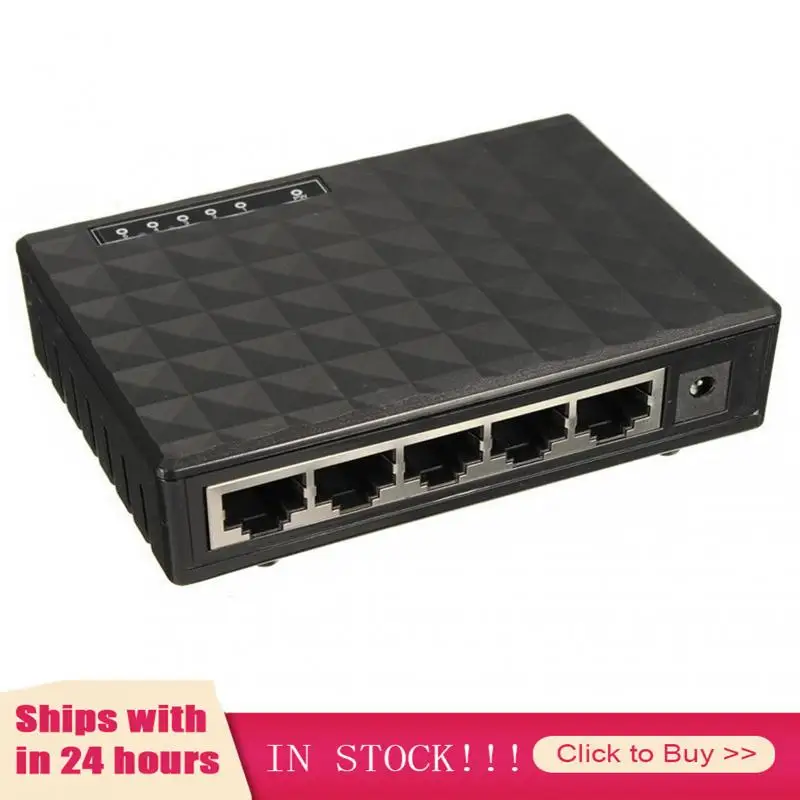 

1PC 5 Port Gigabit Switch 10/100/1000Mbps RJ45 LAN Ethernet Fast Desktop Network Switching Hub Shunt With EU/US Power Adapter