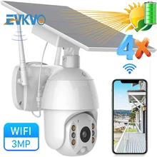 Cámara PTZ Solar de 3MP para exteriores, dispositivo de vigilancia con WiFi, 1536P, visión nocturna IR a Color, Audio bidireccional, detección PIR, CCTV inalámbrico