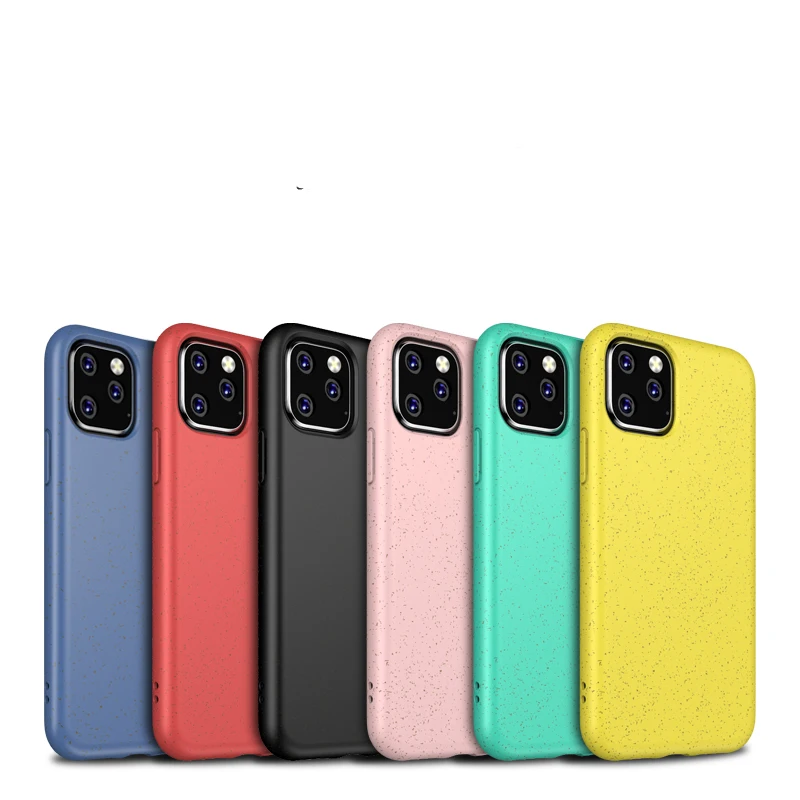 

Biodegradable for iPhone 11 Case 11Pro Xs Max Eco-friendly Soft TPU for i Phone 7 8 6 Plus Xr Wheat Straw Mobile Phone Covers