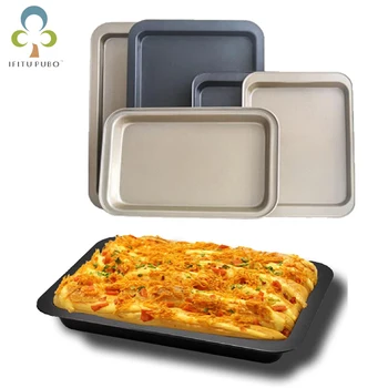 

1PC Rectangular Non-stick Bread Cake Baking Tray Baking Tray Oven Rectangular Black Baking Tray Diy Baking for Kitchen ZXH