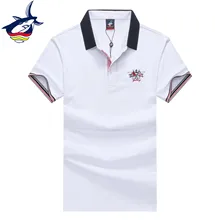 Новинка, известный бренд, Tace& Shark, рубашка поло, летняя, Европейский стиль, бизнес стиль, мужская рубашка поло, чистый цвет, хлопок, с отворотом, рубашка поло, рубашка с акулой
