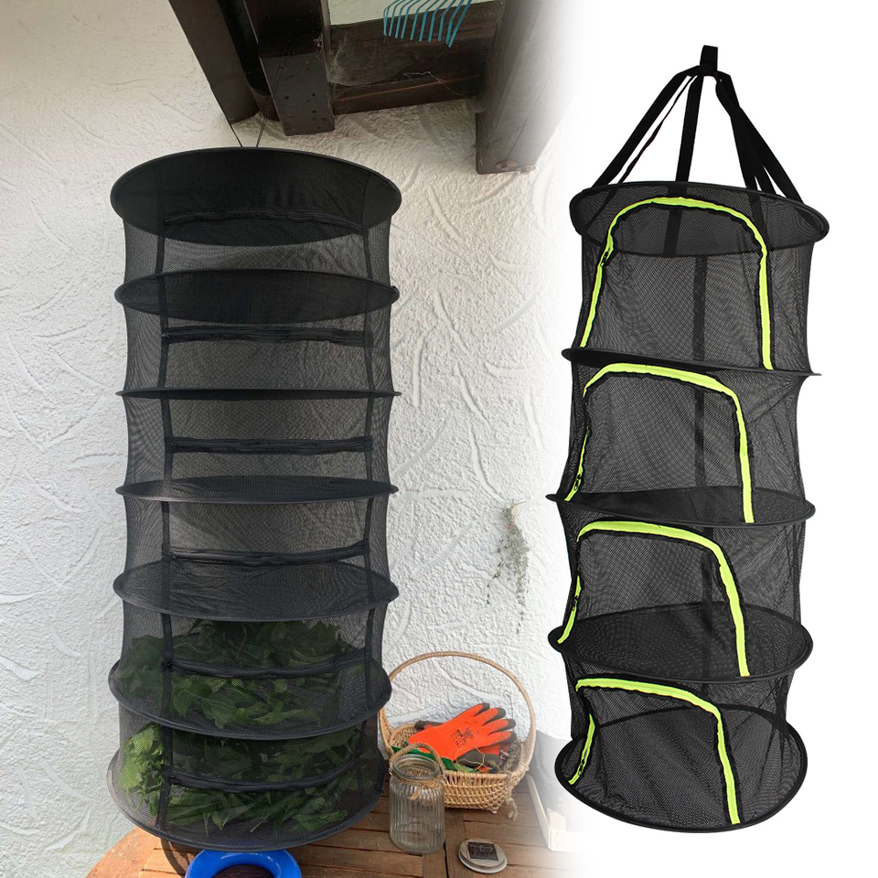 4 Layers Dryer Bag Mesh Organizer For Plants Flowers Beans Herbs Drying Net Folding Dry Rack