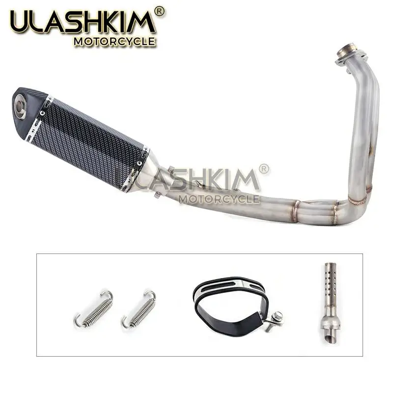Motorcycle Full Exhaust Muffler Middle Link Pipe Full System Slip On For kawasaki ER6N ER6F NINJA650R Ninja650 Z650 2012