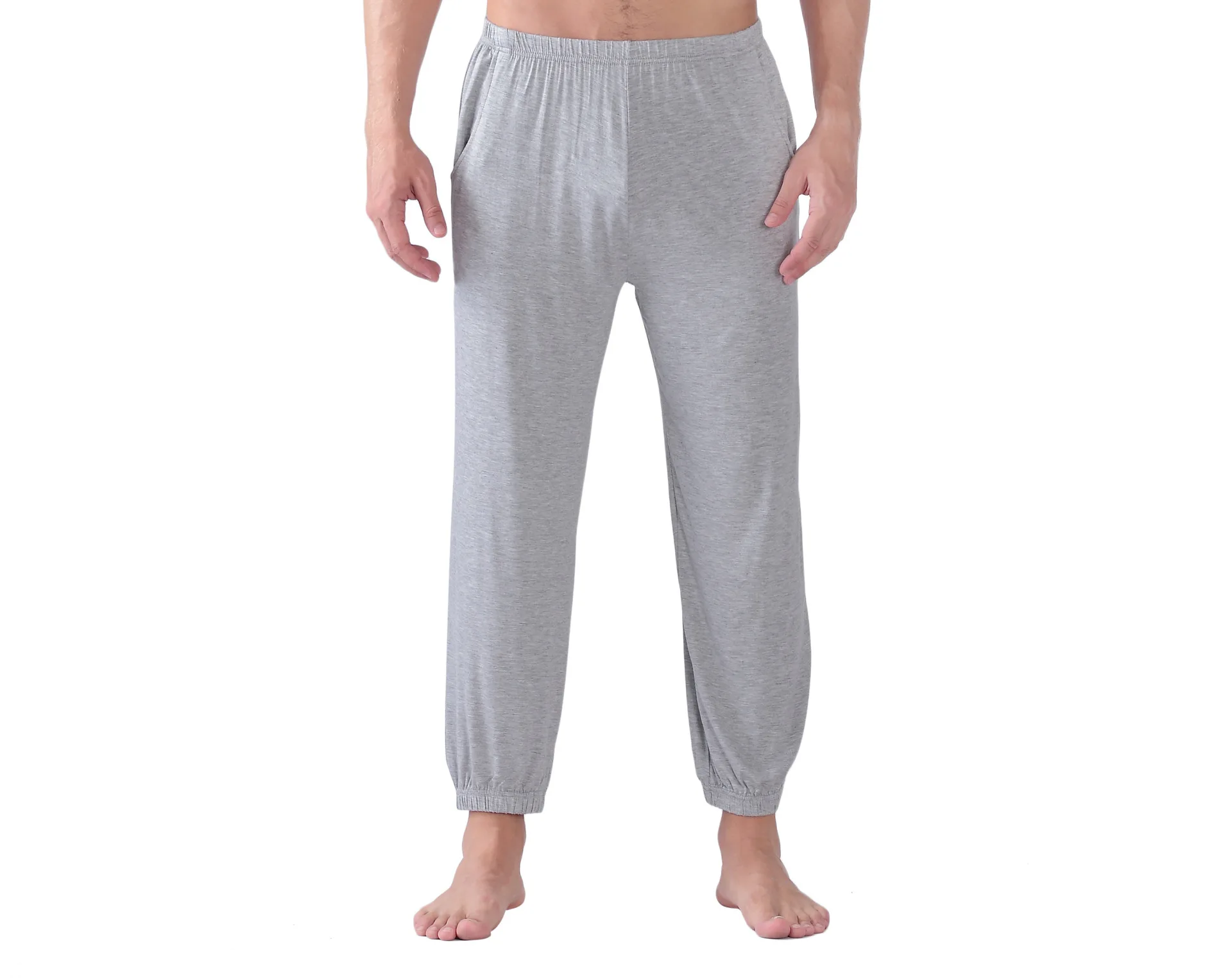 cotton pajama pants Fdfklak 2020 Spring Autumn New Sleep Pants Plus Size 3XL-6XL Men's Pajama Pants Lounge Wear Light/Deep Gray Pijama Casal best silk pajamas