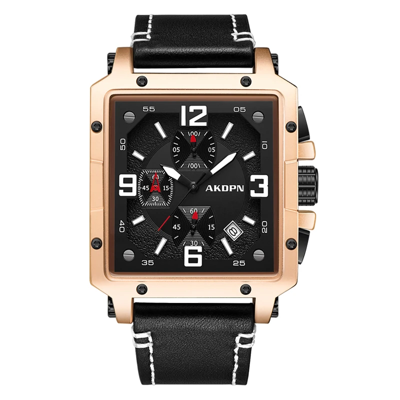 AKDPN High Quality Luxury Brand Big Dial Men Quartz Wristwatch Sports Waterproof Luminous Chronograph Clock Relogio Masculino
