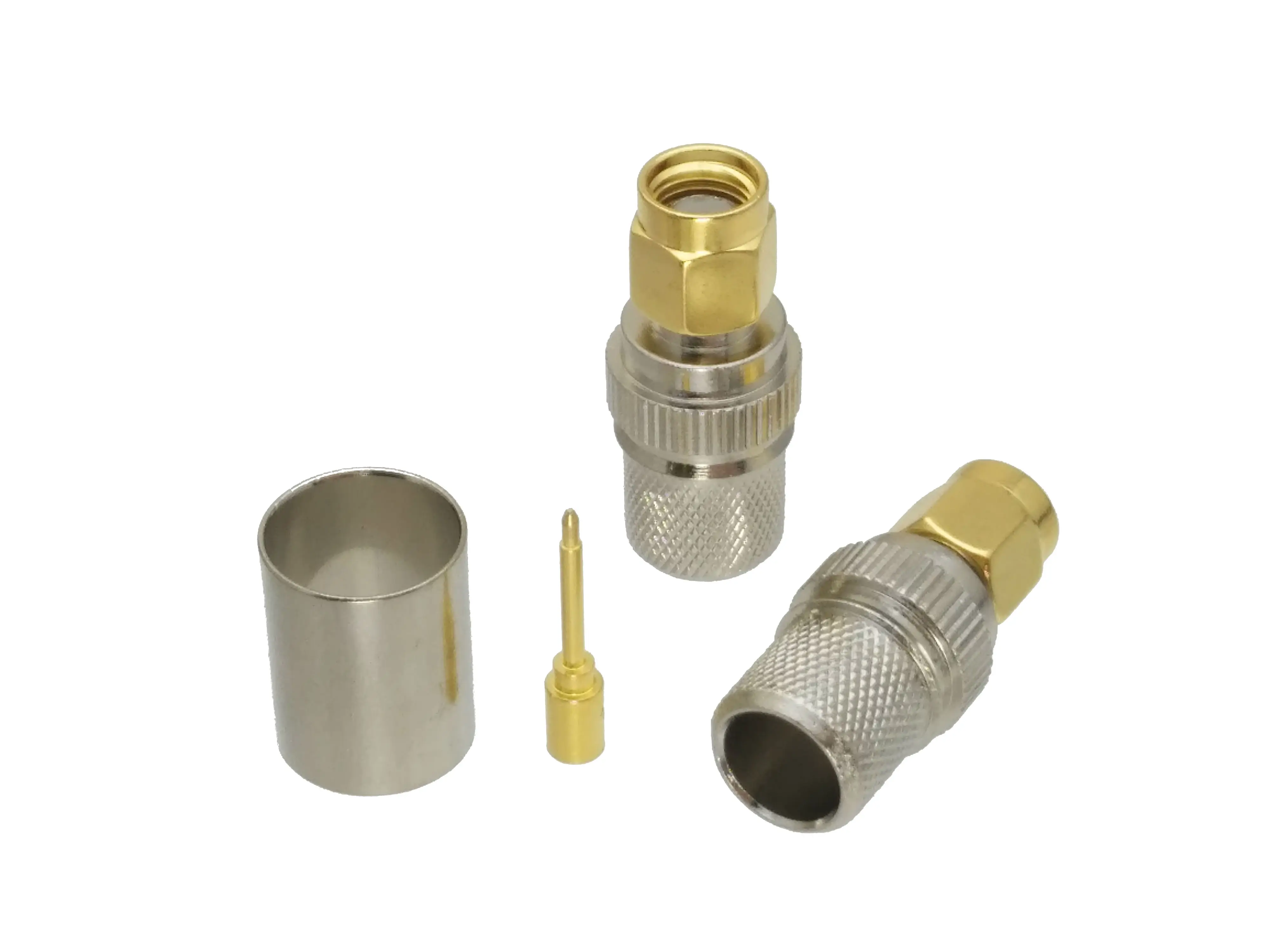 Разъем SMA штекер обжимной RG8 RG213 LMR400 RG214 кабель прямой позолоченный|cable connector crimp|cable