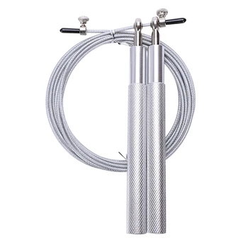 

Hot AD-Silver Jump Rope Ultra-Speed Ball Bearing Skipping Rope Steel Wire Jumping Ropes For Boxing Mma Gym Fitness Training