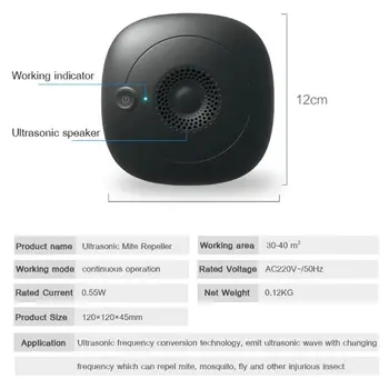 

US/EU Plug Ultrasonic Dust Mite Repeller Wireless Electric Mite Removal Machine A2UE