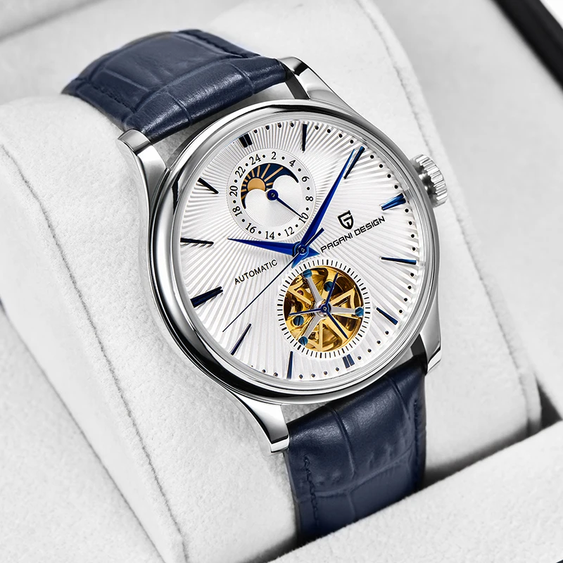 New Mens Automatic Watches Top Brand Luxury Fashion Man Genuine Leather White Classic Series Steel Mechanical Male Wrist Watch | Наручные