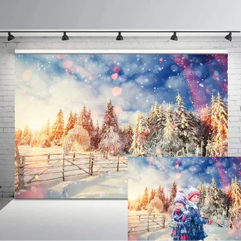 

Winter Wonderland Backdrop Forest Snowflake Boken Backgrounds for Photo Studio Children Portrait Photography Backdrops