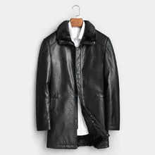 Мужское пальто из натурального меха, овчина, натуральная кожа, куртка для мужчин, мех норки, корейское зимнее пальто, мужская кожаная куртка Casaco 873 YY1038