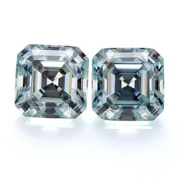 

2020 Hot sale Blue color Asscher cut moissanite 4*4mm loose synthetic moissanite diamond Серьги кольцо браслет кольца браслеты ь