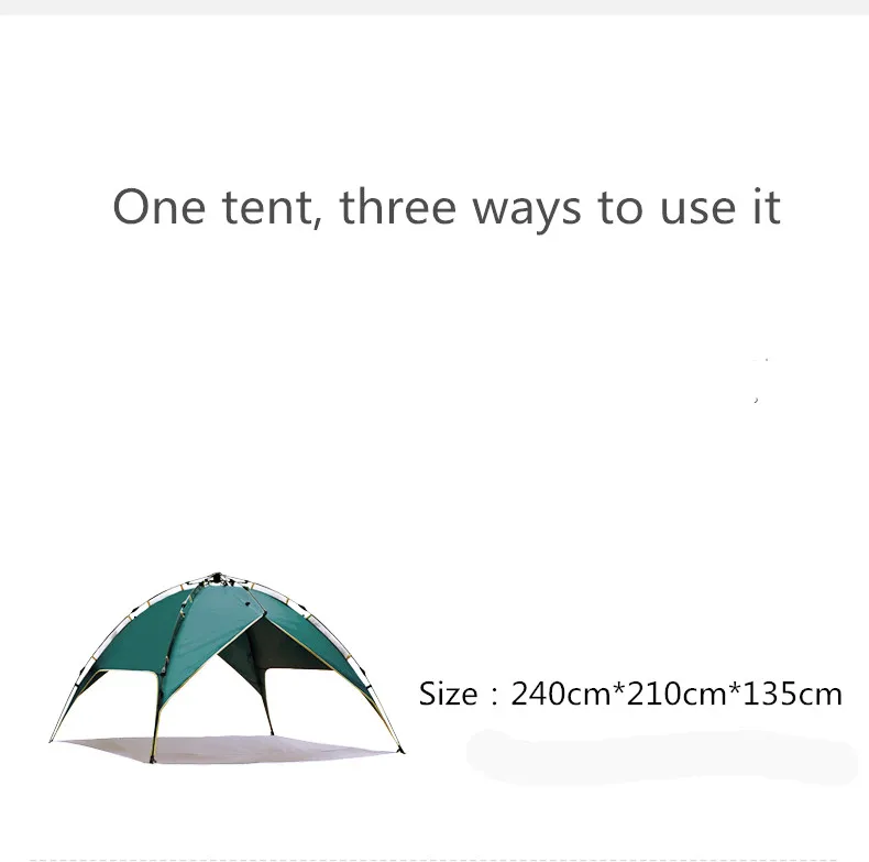 Разведчики полностью автоматическая палатка наружная защита от шторма 3-4 человека утолщенная защита от дождя Двойные люди Кемпинг пляж Кемпинг