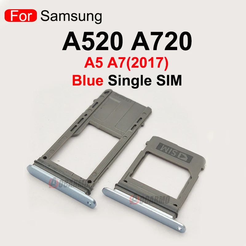 Aocarmo SIM Card Tray For Samsung Galaxy A520 A720 A5 A7 2017 Single Dual SIM Card Reader Sim Tray Holder SD Slot
