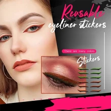 12pcs Eyelid Line Stick Reusable eyeliner stickers Cat Eye Makeup Double Eyelid Sticker Eyeliner Makeup Sticker