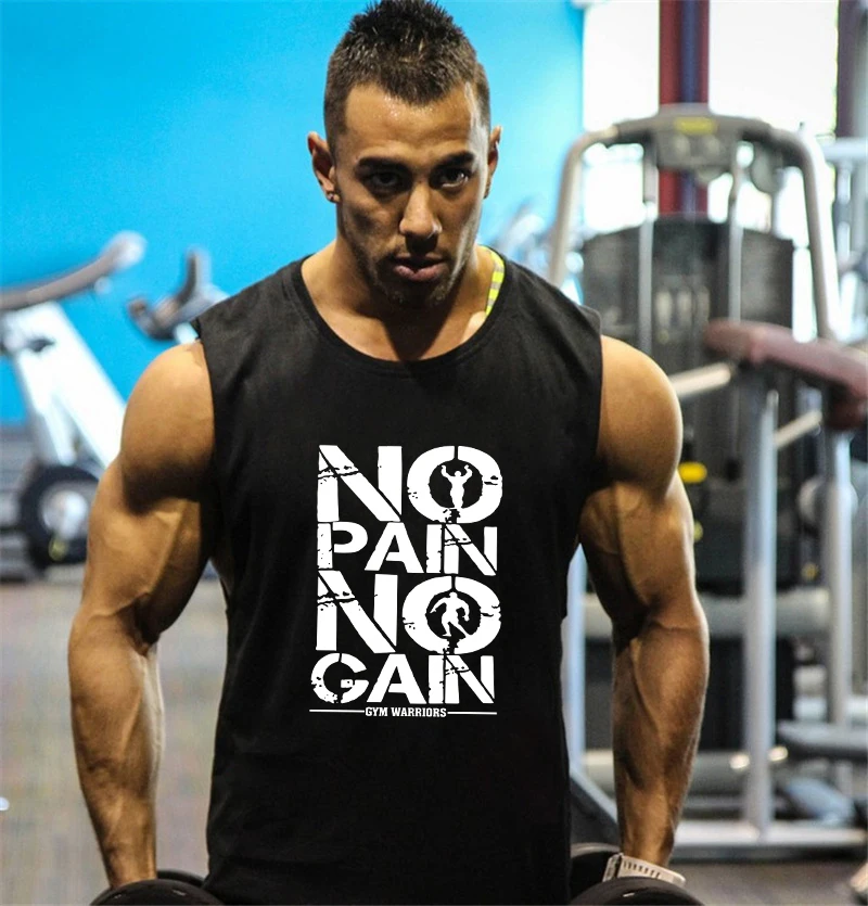Майка Muscleguys для бодибилдинга мужская хлопковая одежда летняя майка тренировок