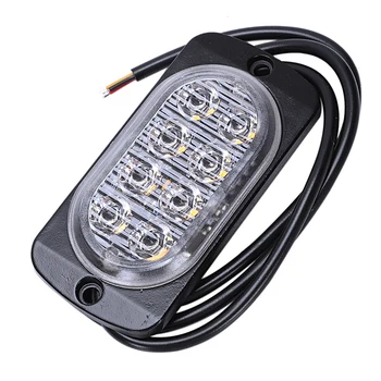 

2Pcs Car Modeling Light Assembly 24W 8Led Car Truck Emergency Side Flash Warning Light Strobe Light