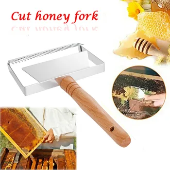 

Stainless Steel Bee Hive Uncapping Honey Fork Scraper Shovel with Wooden Handle Beekeeping Tool #R10