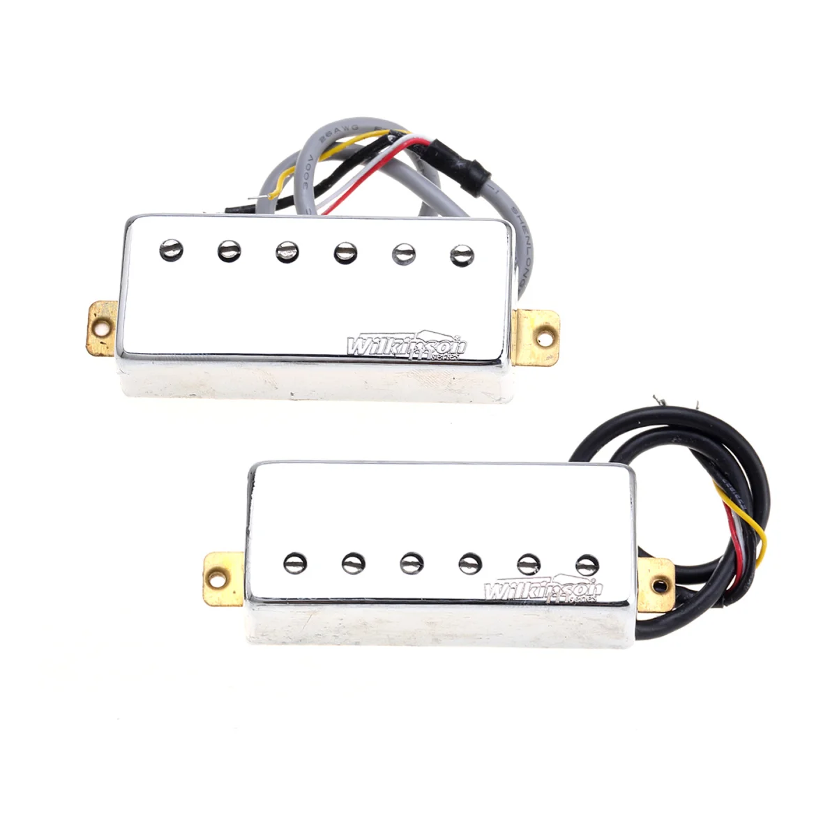 Wilkinson Paire de micros humbucker chevalet et manche pour guitare style Zebra Wilkinson Paire de micros humbucker chevalet et manche pour guitare style Zebra