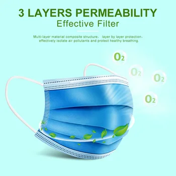 

5/10/20/50/100/300pcs Non-woven Disposable Masks Children 3-Layers Filter Breathable Safety Dustproof Anti-Dust Face Mouth Masks