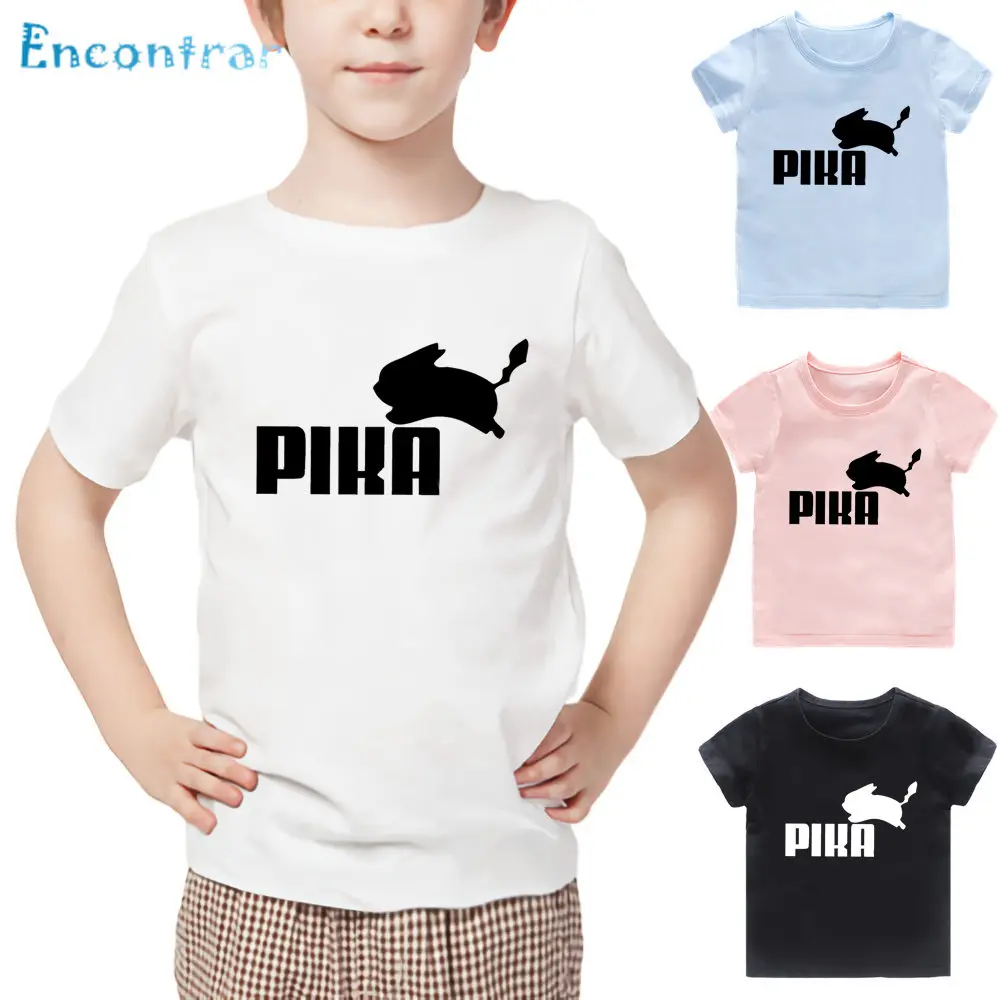 Новая детская футболка с логотипом «Покемон го пика» Детская футболка забавная летняя одежда с Пикачу для мальчиков и девочек HKP5527