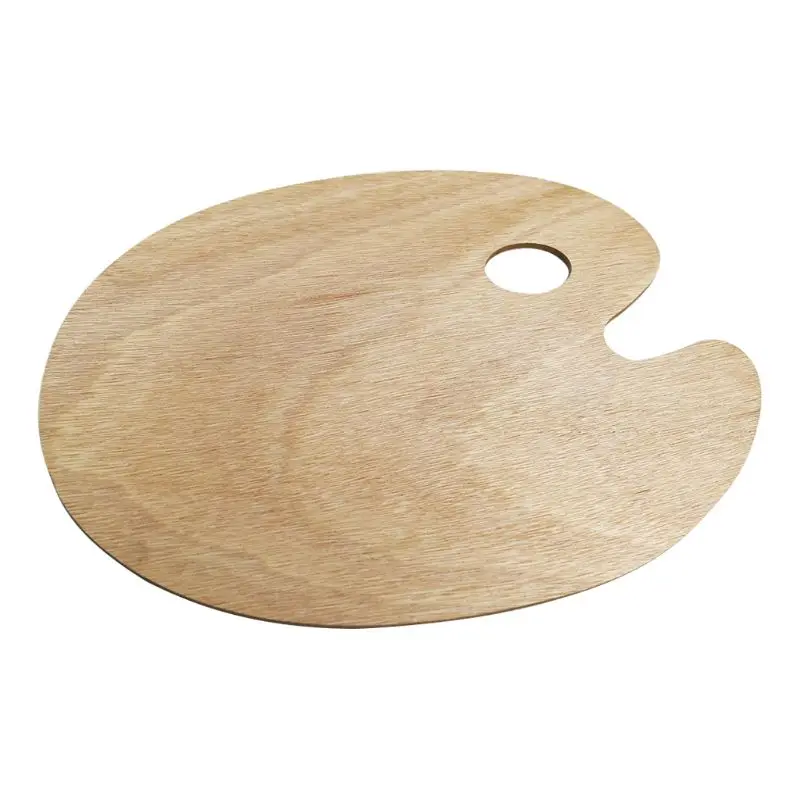 Wooden Artists Palette with Thumb Hole Oil Acrylics Paint Palette Tray for Adult paint tray color palette