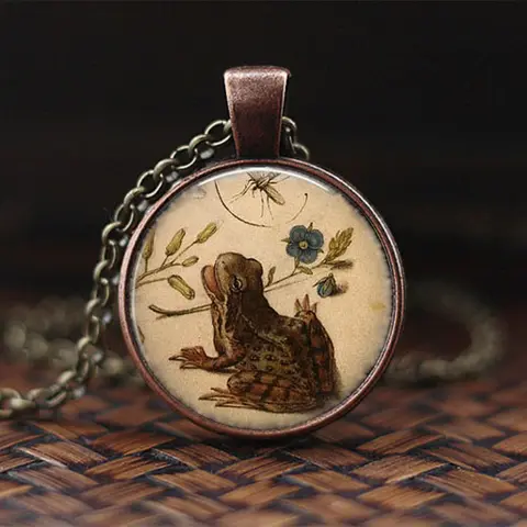 Running Rabbit Dome Glass Pendant Necklace Bunny Choker Necklace for Women Girls Animal Trendy Delicate Charm Gift Jewelry