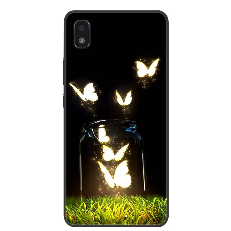 Black Soft Silicon TPU Phone Cover with Cat Design - Compatible with Sharp Aquos Wish Phones