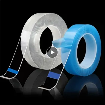 

2020 Tape Double Sided Adhesive Sticker Gadget Glue Cleanable Waterproof Removable Nano Traceless Washable Disks Transparent