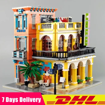 

Rael 10002 Creative Classic Commercial Street View Series Coffee House House Model Assembled Building Block Toy Children Gift