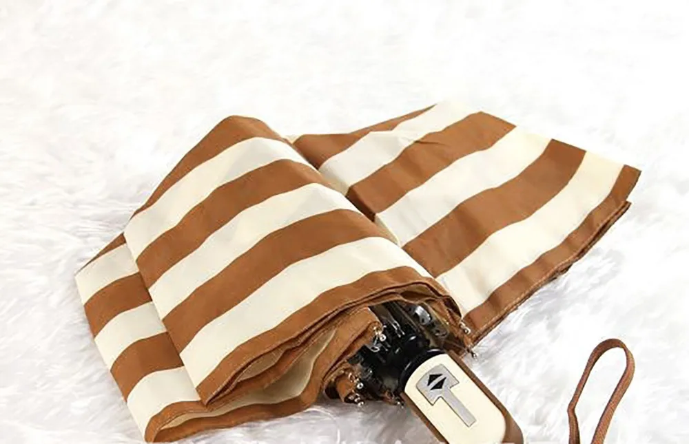 Automatic Lattice Umbrella Black Plastic Umbrella Three Fold Small Fresh Sun Protection Sun Creative Pattern Umbrella