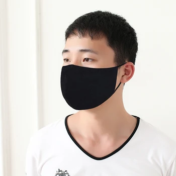 

1pc 2pcs Breathable Mouth Mask Dustproof Mouth Cover Women Men Reusable Cotton Face Masks Anti Dust Face Cover Black