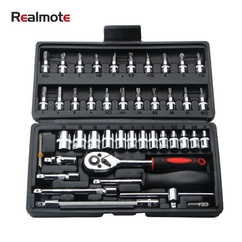 

Realmote 46-piece Chrome-vanadium Steel Sleeve Tool Combination Repair Auto Kit Wrench