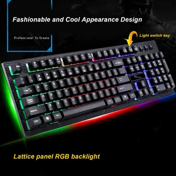 

G20 USB Wired Mechanical Keyboard Suspended with led RGB Colorful Backlight Gaming Keyboard Waterproof For PC Computer Gamer
