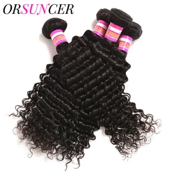 10-30 Inch Deep Wave Hair Bundles 1/3/4 Bundles Deal Brazilian Human Hair Extension Natural Color ORSUNCER Remy Hair Extension