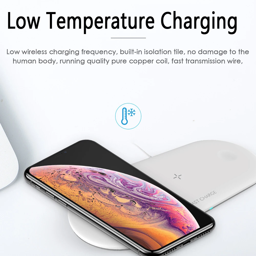 Портативная беспроводная зарядная станция 3 в 1 10 Вт подставка для IPhone Apple Watch Airpods