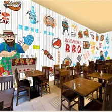Пользовательские 3D обои персонализированные ручная роспись деревянные пиво барбекю фон стены высокого качества водонепроницаемый материал