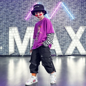 

New Children's Street Dance Costumes Boys And Girls Hip Hop Dance Clothing Kids Jazz Dance Performance Stage Clothes DQL3132