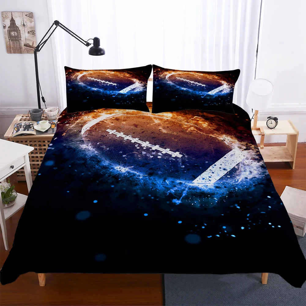 

Double Duvet Cover 3d Digital Home Textile Fire Football Printed Bedding Set Comforter for Boy