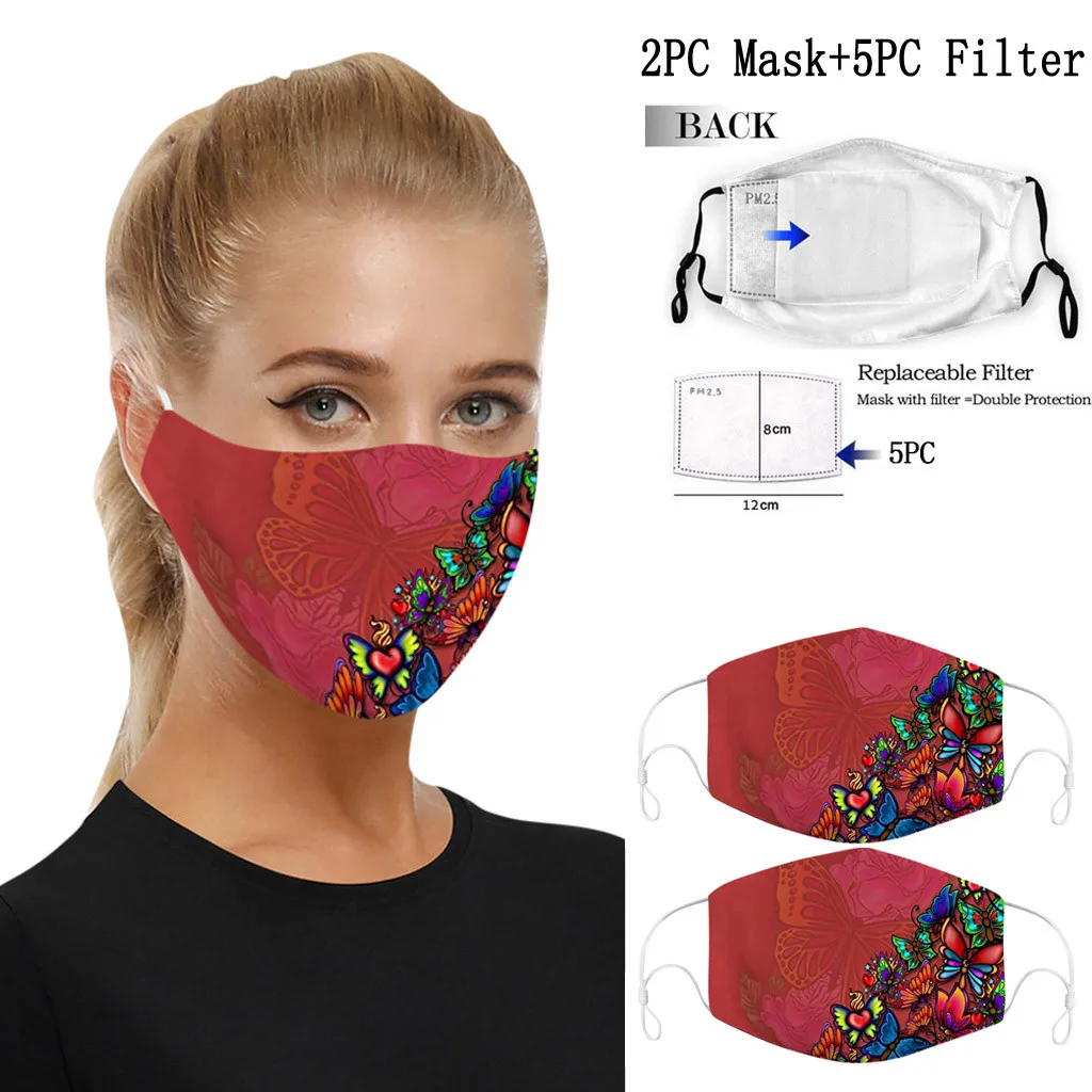 Маска для лица дышащая Mascarilla модная многоразовая Защитная печатная маска с
