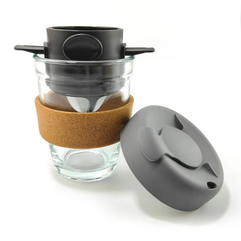 Foldable Portable Coffee Filter Maker Stainless Steel Drip Tea Holder Reusable Pour Over Dripper | Дом и сад