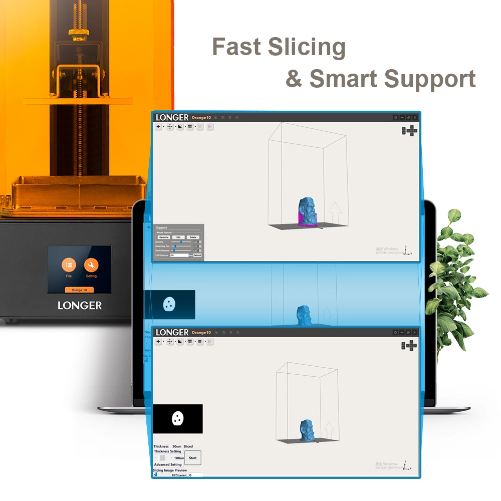 Longer Orange 10 LCD 3D Printer Longer3d SLA 3D Printer Smart Support Fast Slicing UV Light 3