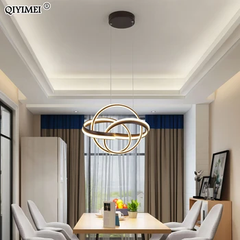 

Gold Color new style Pendant light round chassis hanging lamps for dining room living room Fixture Dimmable Lustre fixtures dero