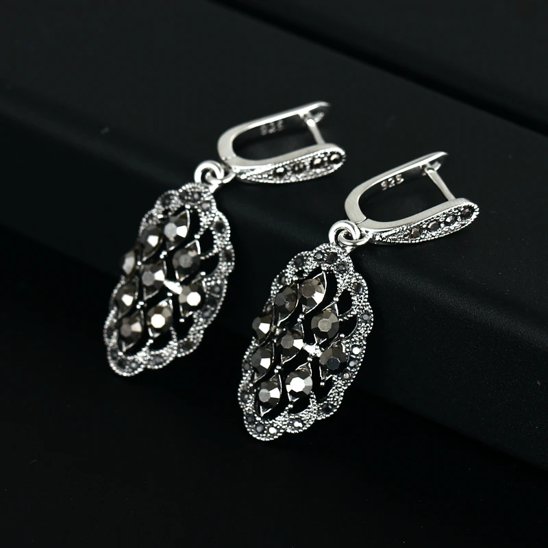 Iutopian Модные Винтажные серьги для женщин в античном стиле с блестящими кристаллами высшего качества для подарка# E1821-grey