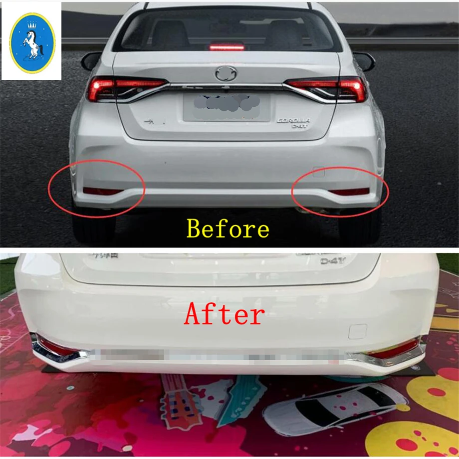 

Yimaautotrims Auto Accessory Rear Tail Trunk Fog Lights Foglight Lamp Cover Trim Fit For Toyota Corolla 2019 2020 ABS Chrome