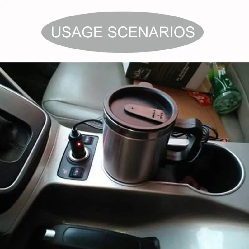 

Balight 12V 450ML Portable Stainless Steel Cup Kettle Travel Coffee Mug Electric Car Water Keep Warmer Kettle
