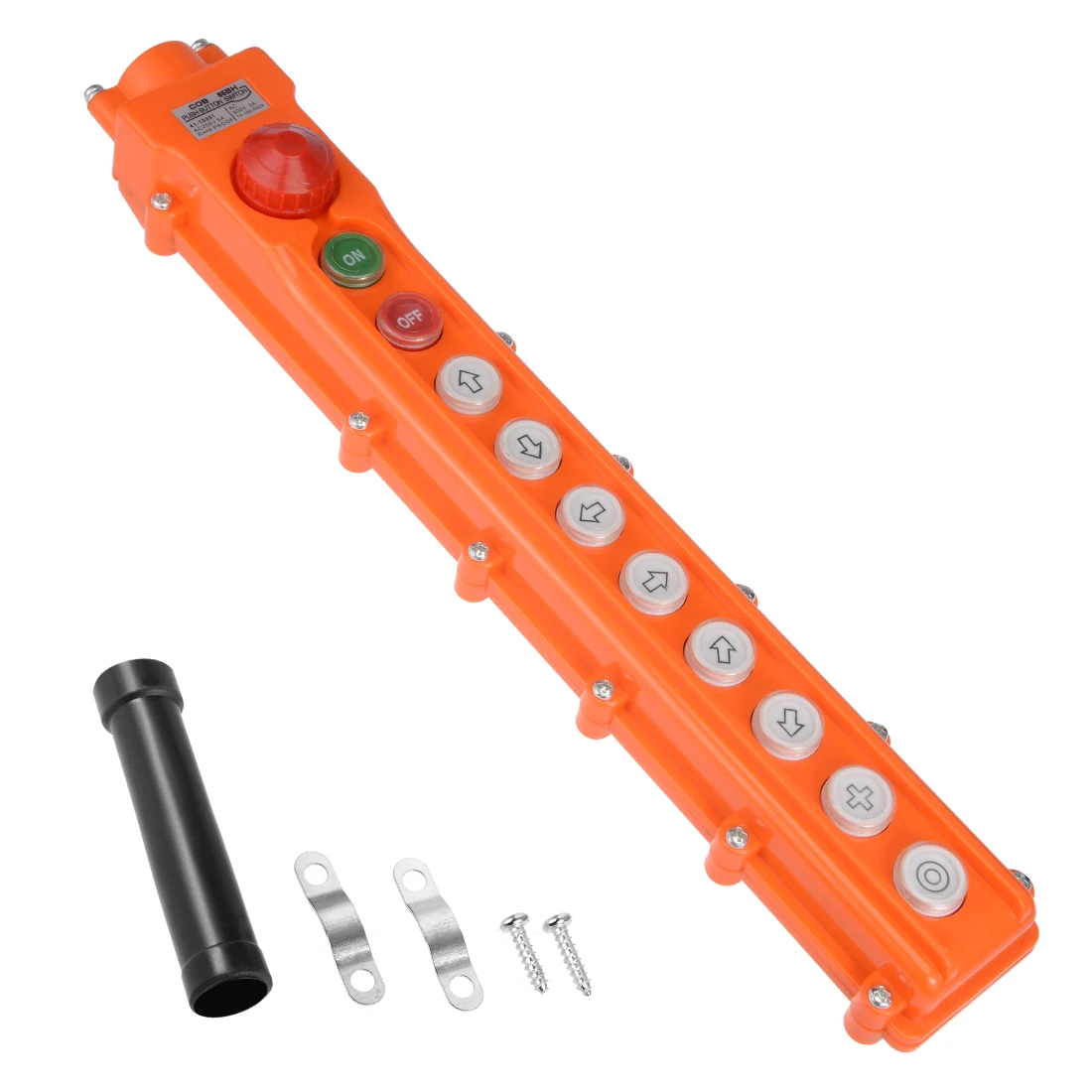 

uxcell Rainproof Hoist Crane Pendant Control Station Push Button Switch Up Down Left Right 11 Ways Orange