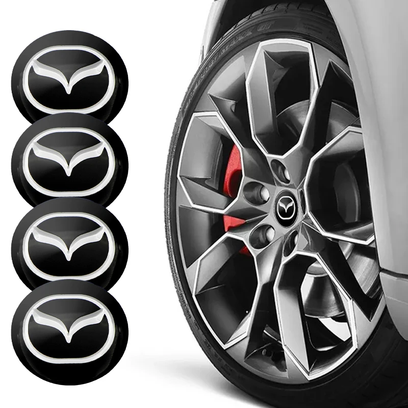 

4pcs Car Wheel Hub Car Decal Badge Logo Stickers for Mazdas 5 6 323 626 RX8 7 MX3 MX5 Atenza Axela Tag Car Accessories Gadgets