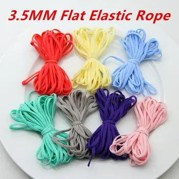 

10Yard 3.5MM Colorful Flat Elastic Rubber Band String For Mask Ear Hanging Rope Tape Cord DIY Protective Crafts Sewing Accessory