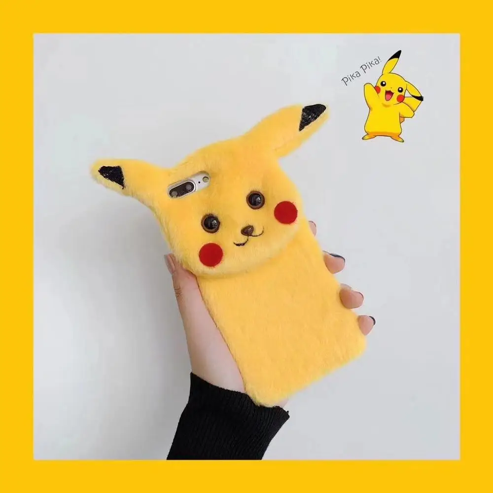 

Cute Catroon Long ears winter warm fuzzy plush phone case for iphone 6 6s 7 7plus 8 8plus X XR XS MAX back fundas capa